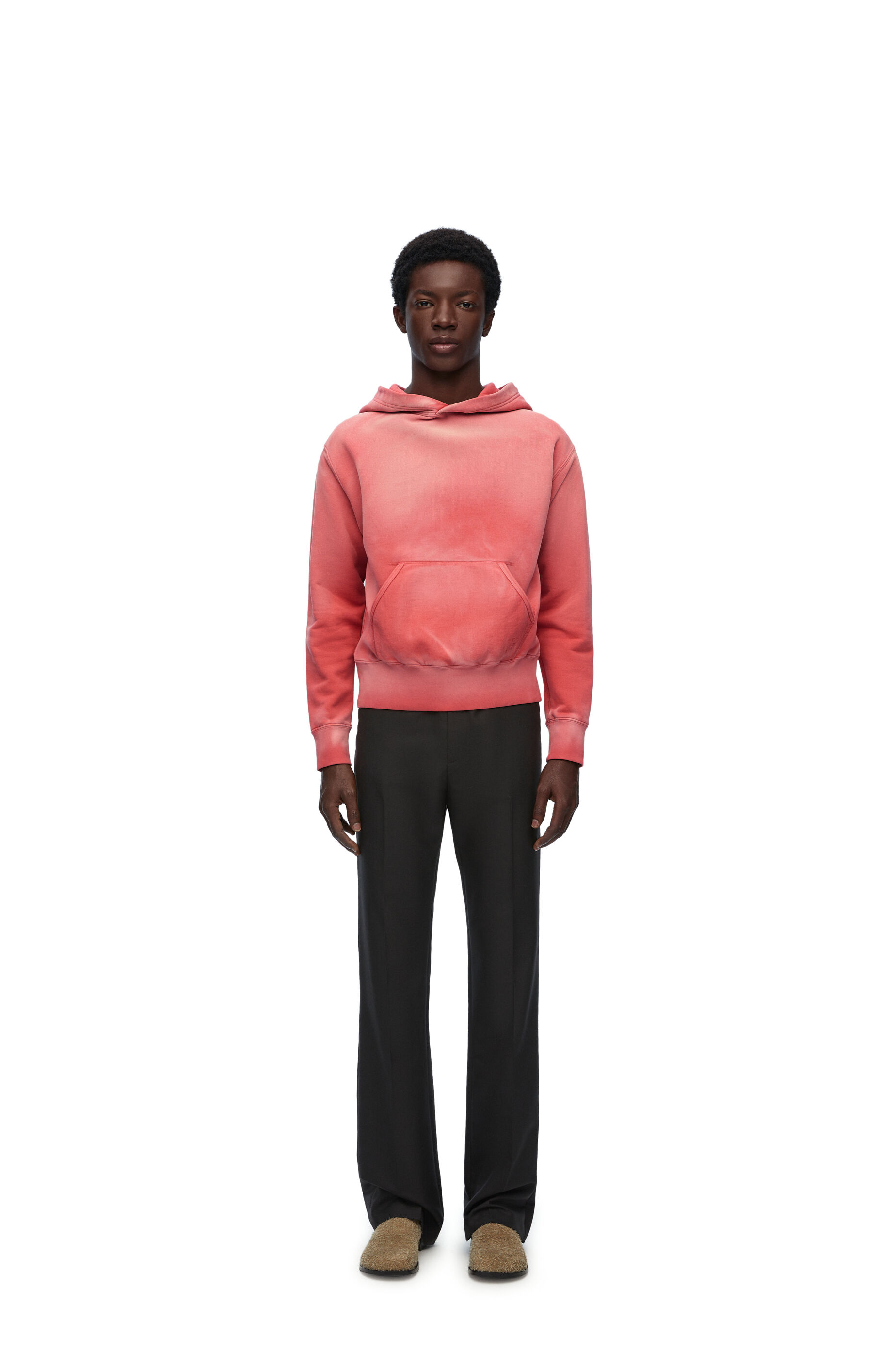Slim fit hoodie in cotton Washed Pink LOEWE