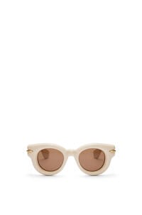 LOEWE Inflated round sunglasses in nylon Ivory/Brown