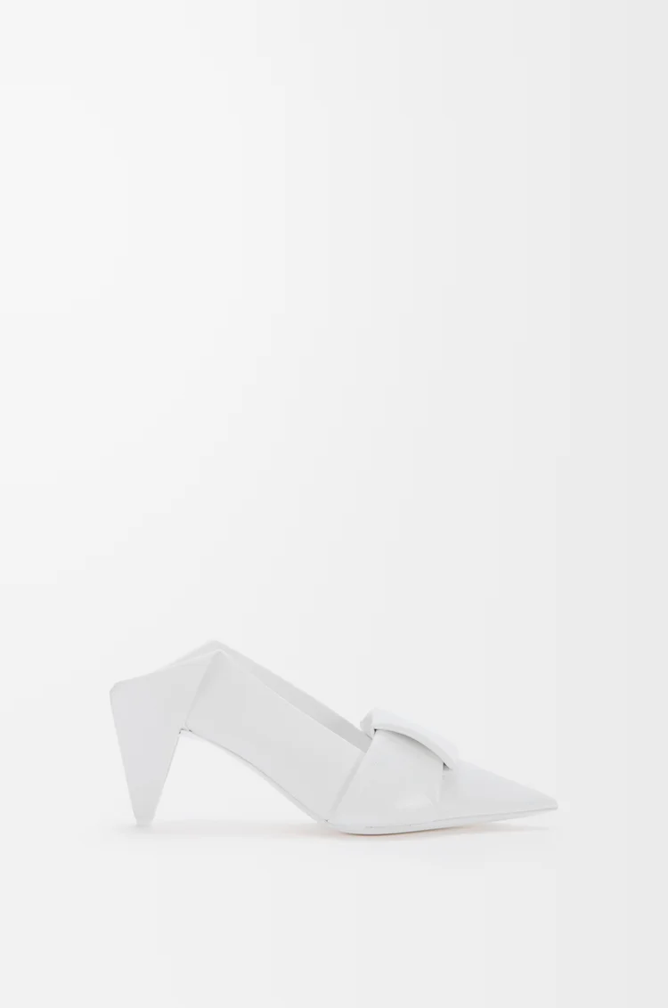 LOEWE Origami flap back pump in lambskin Optic White