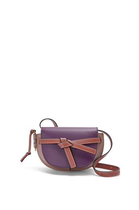 LOEWE Mini Gate Dual bag in soft calfskin Dark Purple/Dark Rust plp_rd