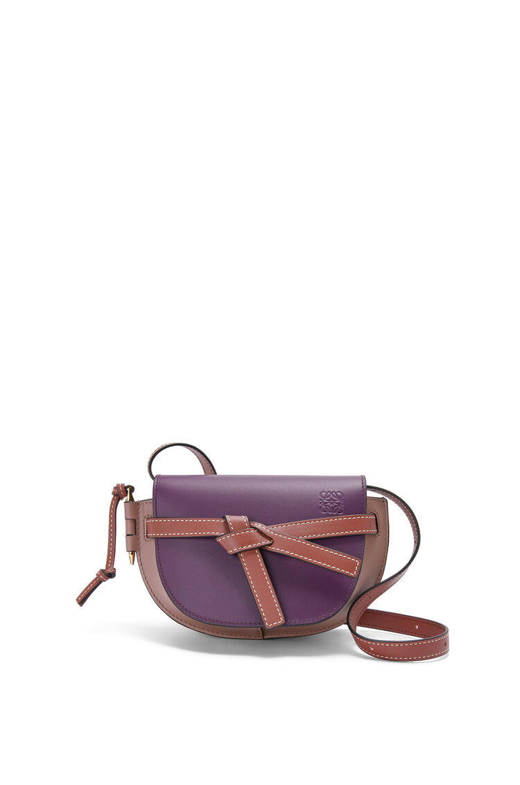 LOEWE Mini Gate Dual bag in soft calfskin Dark Purple/Dark Rust pdp_rd