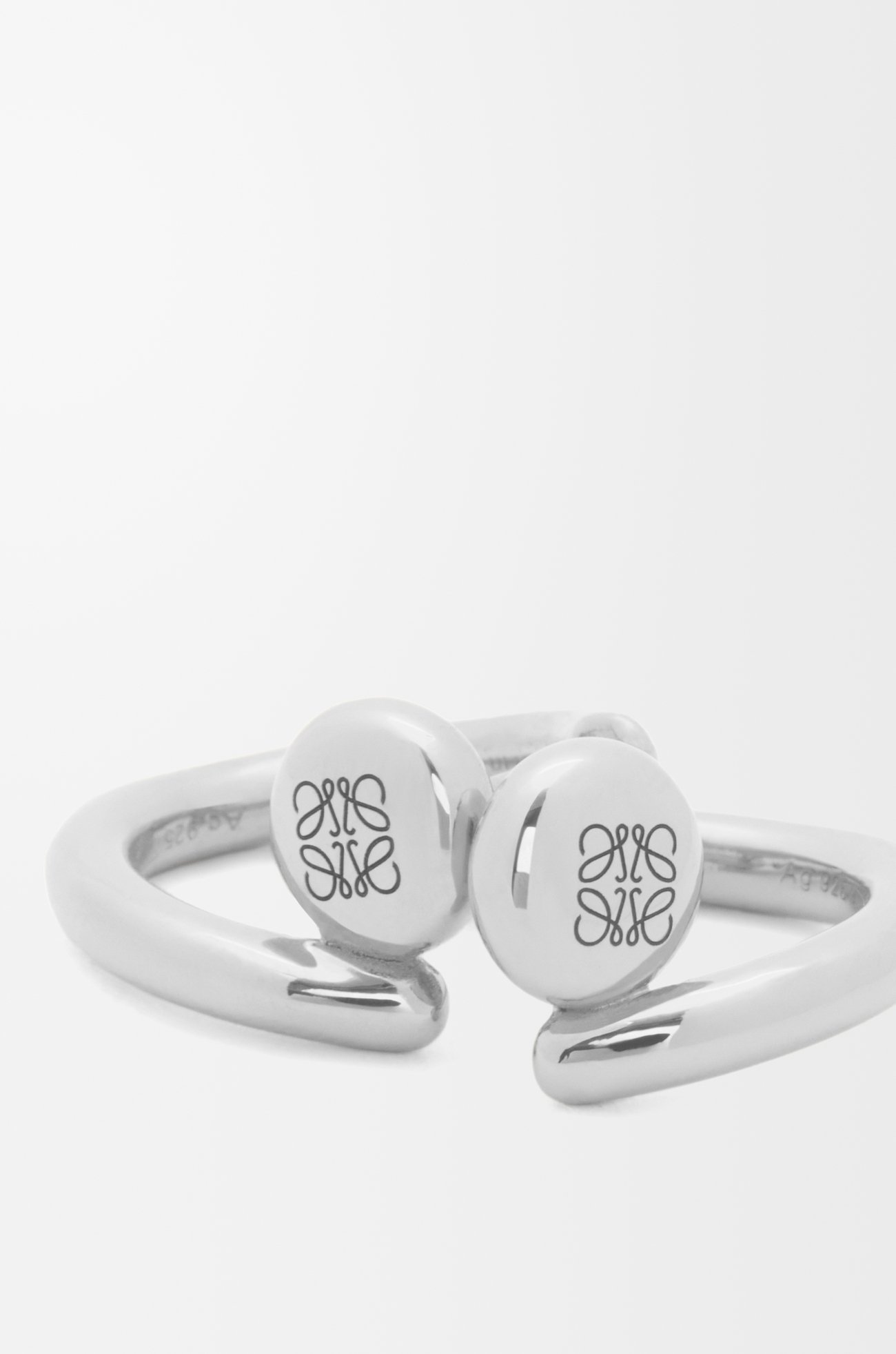 LOEWE Anagram Pebble mini hoop earrings in sterling silver Silver