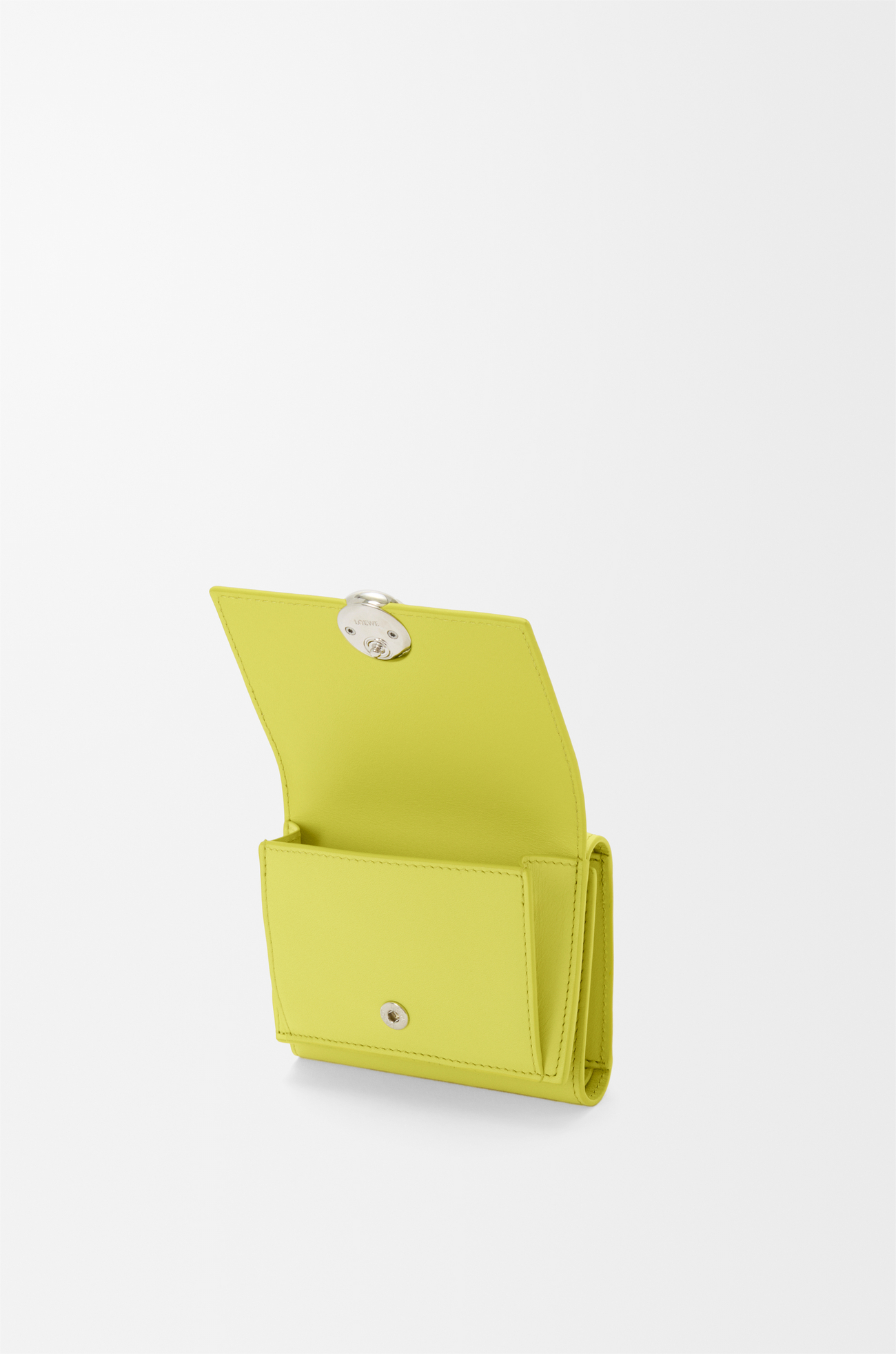LOEWE Pebble trifold wallet in shiny nappa calfskin Light Citrine