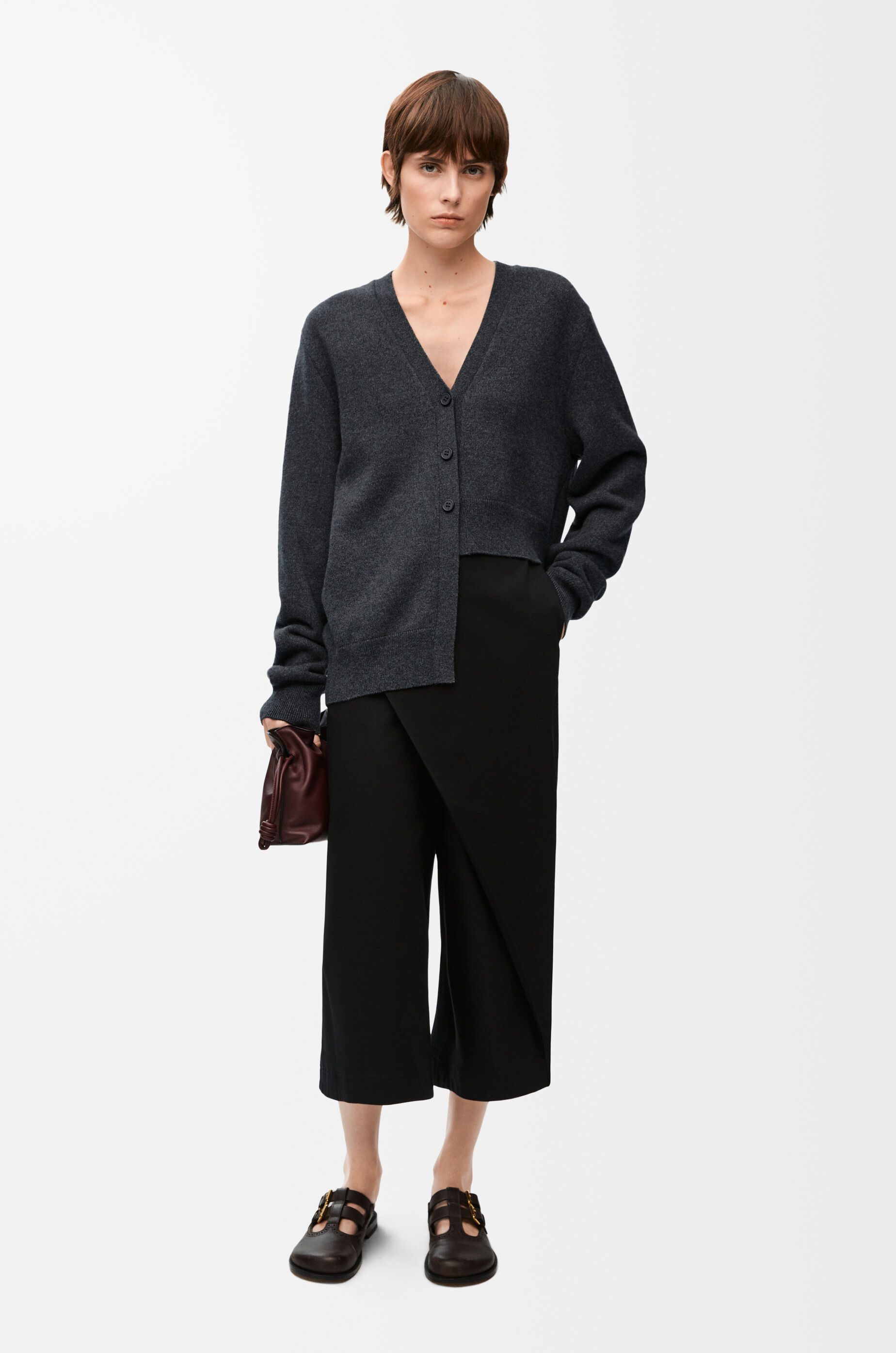 アシンメトリー カーディガン（カシミヤ） ミディアムグレー - LOEWE