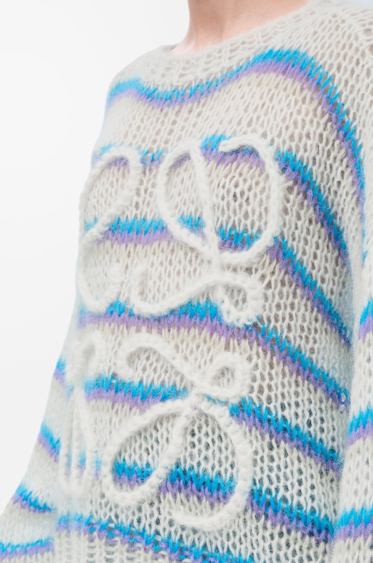 LOEWE Anagram sweater in mohair blend White/Multicolor