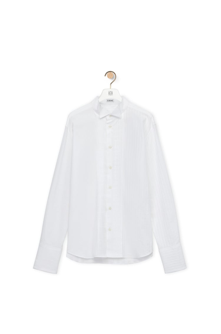 LOEWE Pleated shirt in cotton Optic White