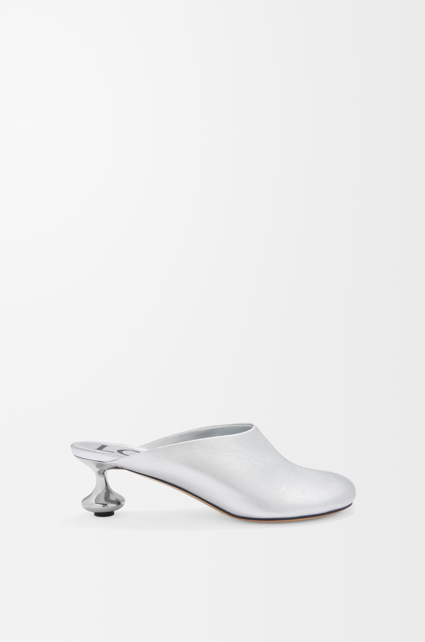 Toy mule in laminated lambskin