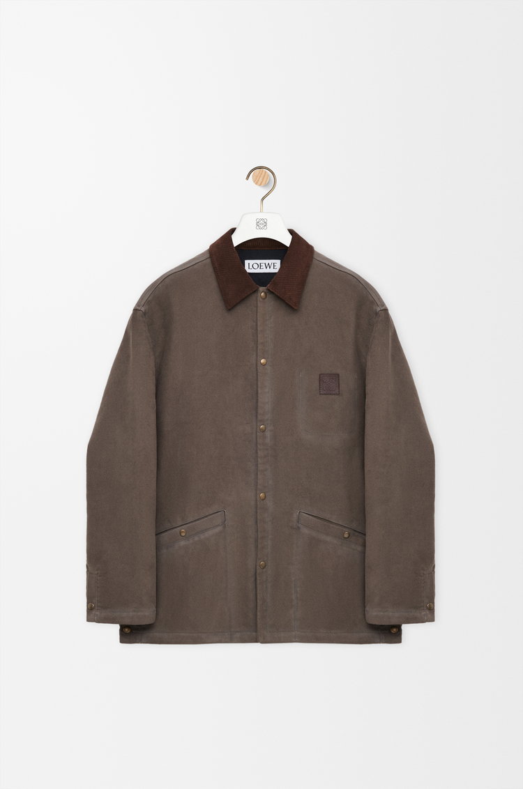 LOEWE Giacca-camicia in misto cotone Marrone Kaki