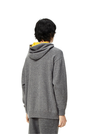 LOEWE Bi-colour hoodie in wool and cashmere Grey Melange plp_rd