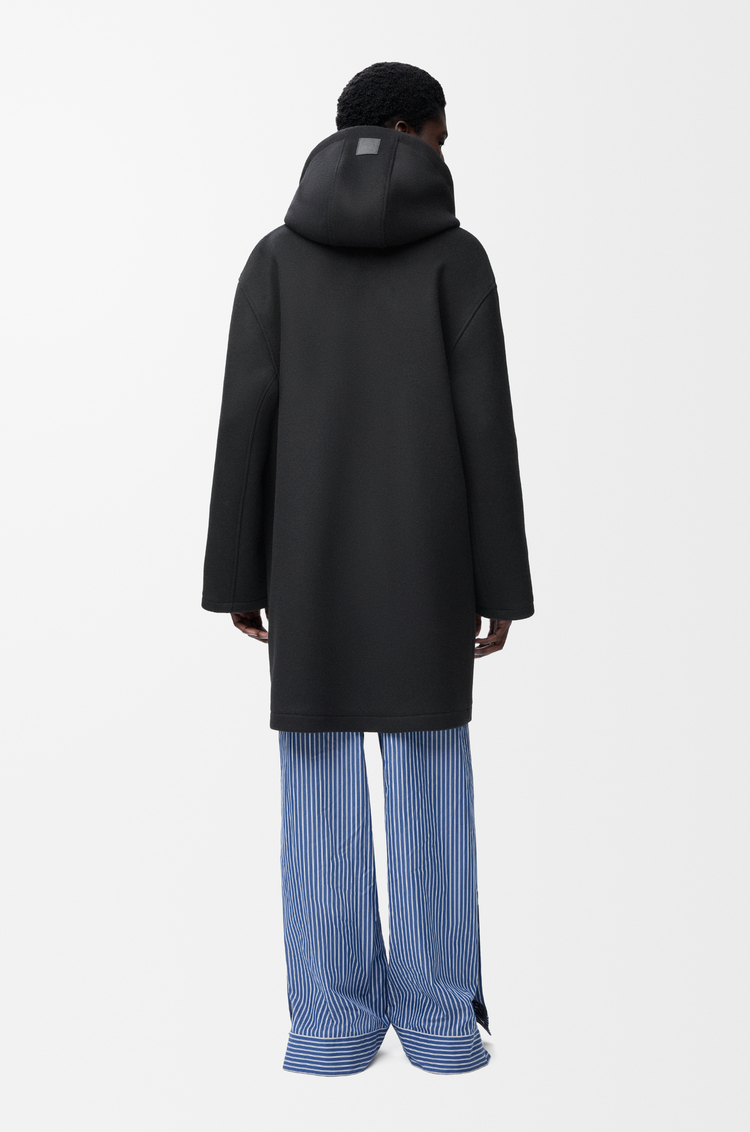 LOEWE Hooded coat in wool Black