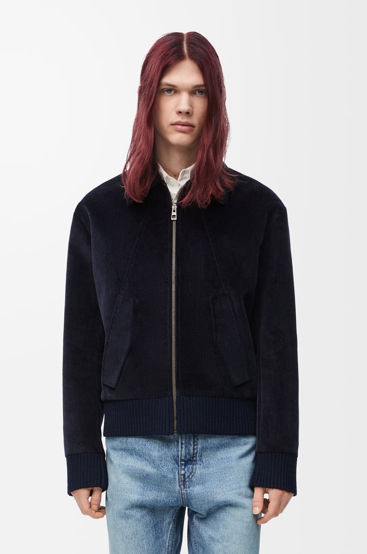 LOEWE Chaqueta en algodón y cashmere Azul Marino Oscuro