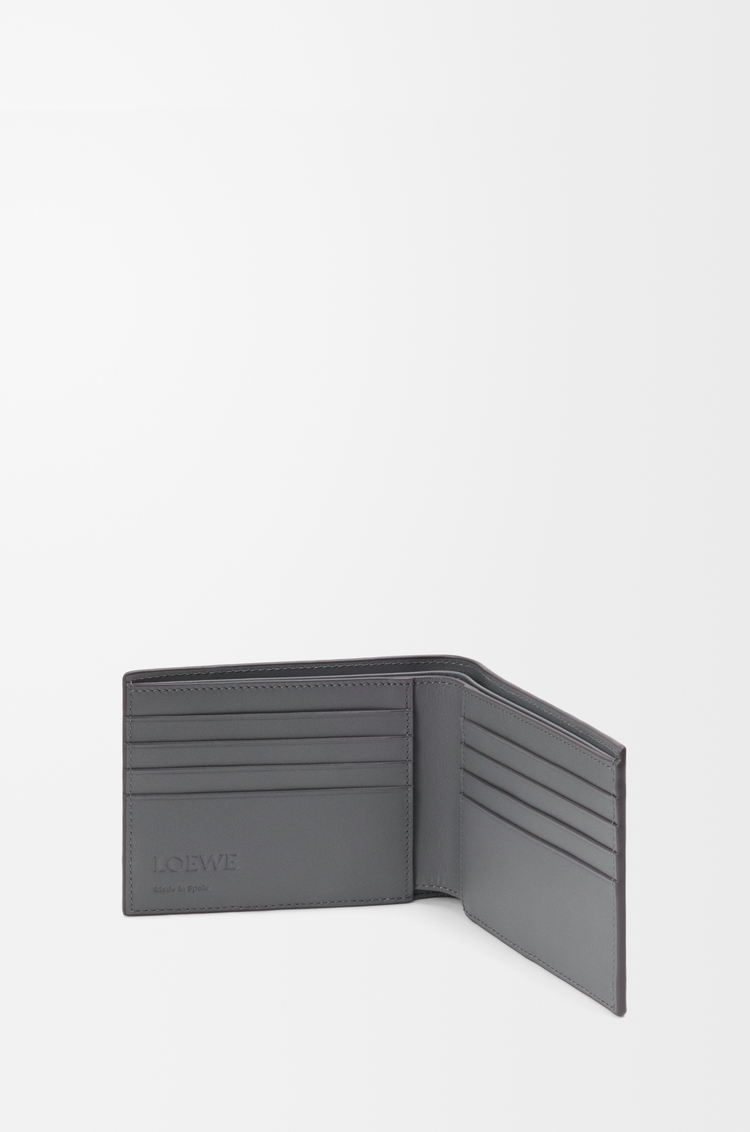 LOEWE 柔軟粒面小牛皮 Puzzle 雙摺錢包 藍灰色