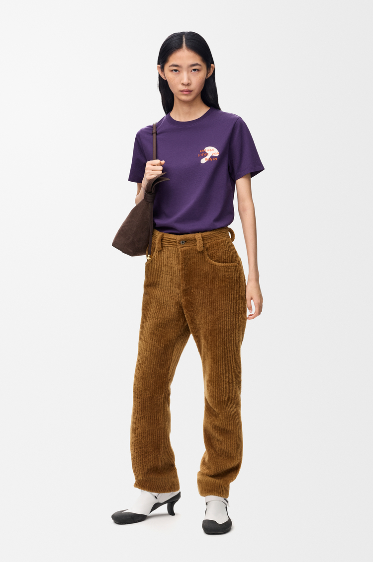 LOEWE Camiseta de corte regular en algodón Morado