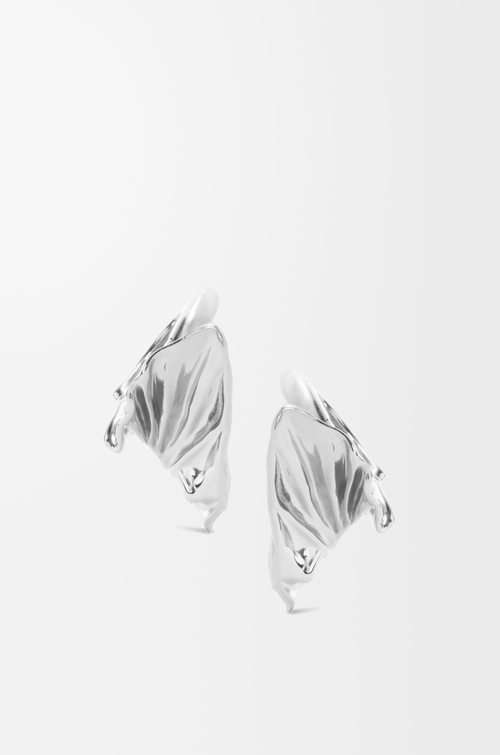 LOEWE Pendientes de aro Pleated Fan en plata de ley Plata