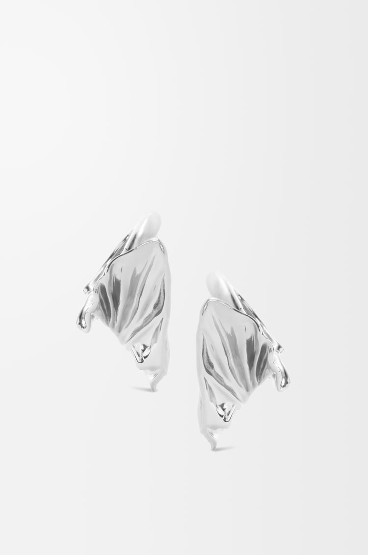 LOEWE Pleated Fan hoop earrings in sterling silver Silver