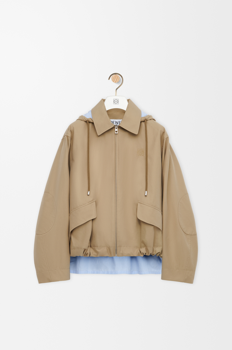LOEWE Hooded parka in cotton Beige