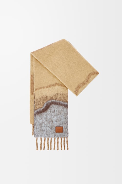 LOEWE Scarf in alpaca and wool blend Camel/Multicolor