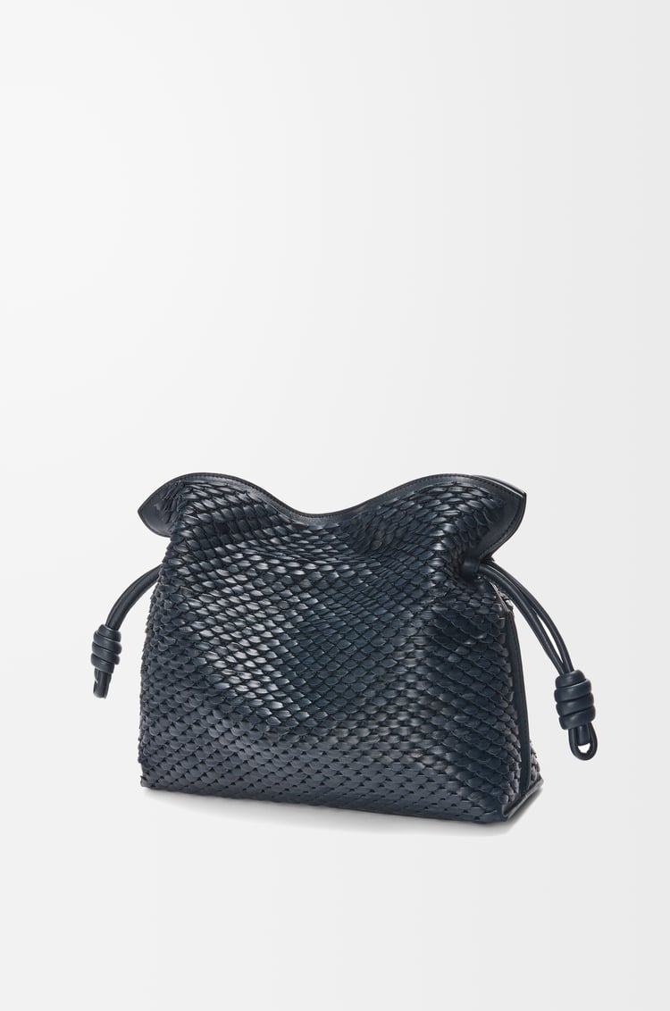 LOEWE 中号柔软纳帕羊皮革 Flamenco 手拿包 Dark Ink