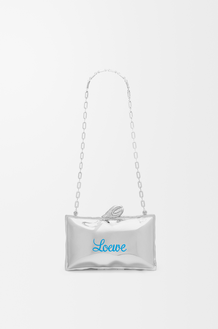 LOEWE Bolso Blown Minaudiere en latón y esmalte Plateado/Azul