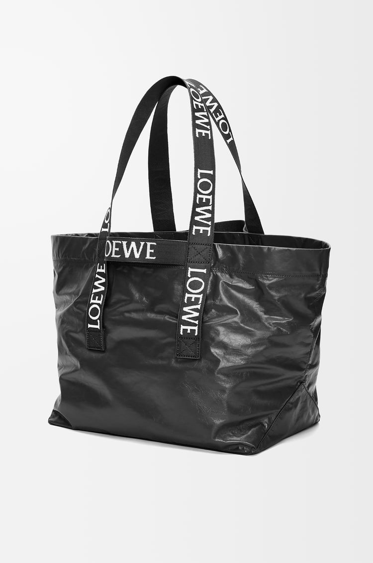 LOEWE Fold Shopper in paper calfskin Black