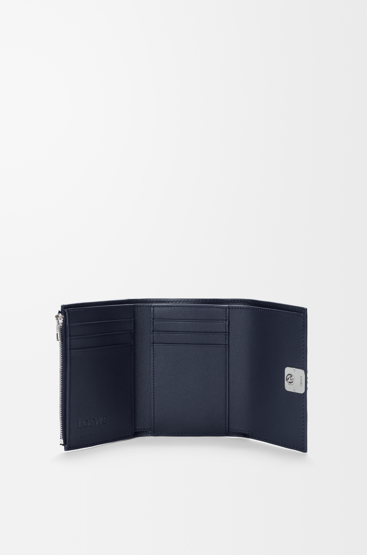 LOEWE 小号鹅卵石纹牛皮革 Anagram 竖款钱包 深海军蓝
