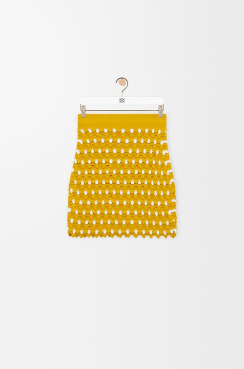 LOEWE Mini skirt in viscose and cotton Yellow