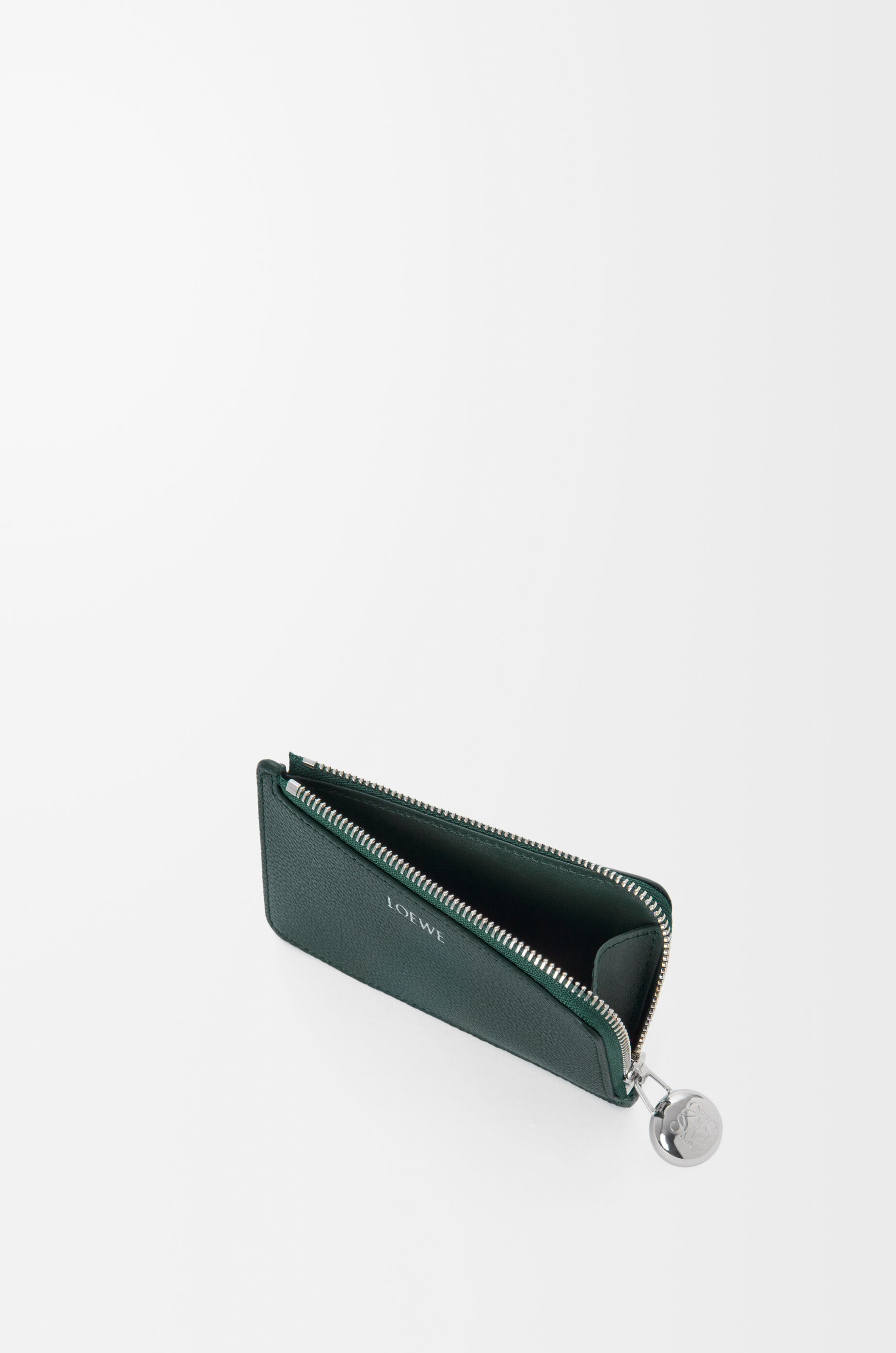 Pebble coin cardholder in pebble grained calfskin Green - LOEWE
