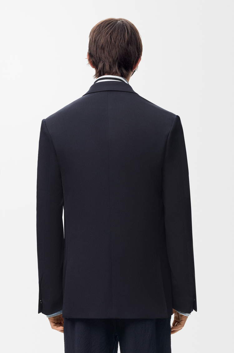 LOEWE Double-breasted jacket in wool blend Dark Navy Blue