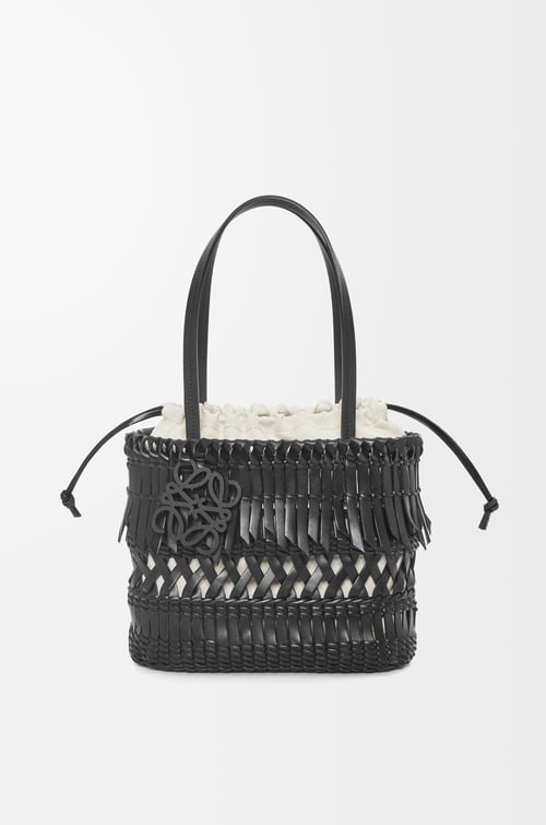 LOEWE フリンジ スクエア バスケットバッグ（カーフ） ブラック
