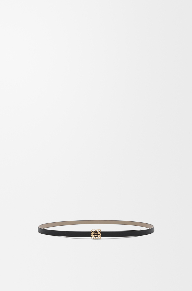 LOEWE リバーシブル アナグラム ボンベ ベルト（スムースカーフ） ブラック/クレイ