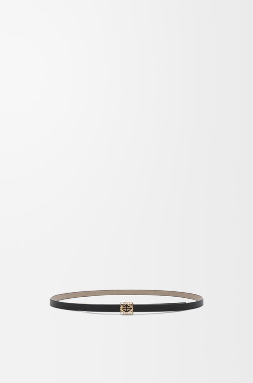 LOEWE リバーシブル アナグラム ボンベ ベルト(スムースカーフ) ブラック/クレイ