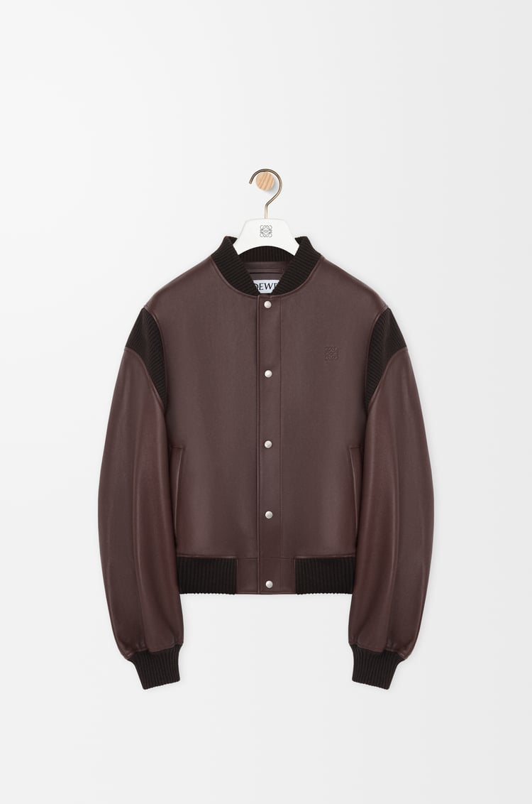 LOEWE Chaqueta bomber en piel napa de cordero Marrón Chocolate
