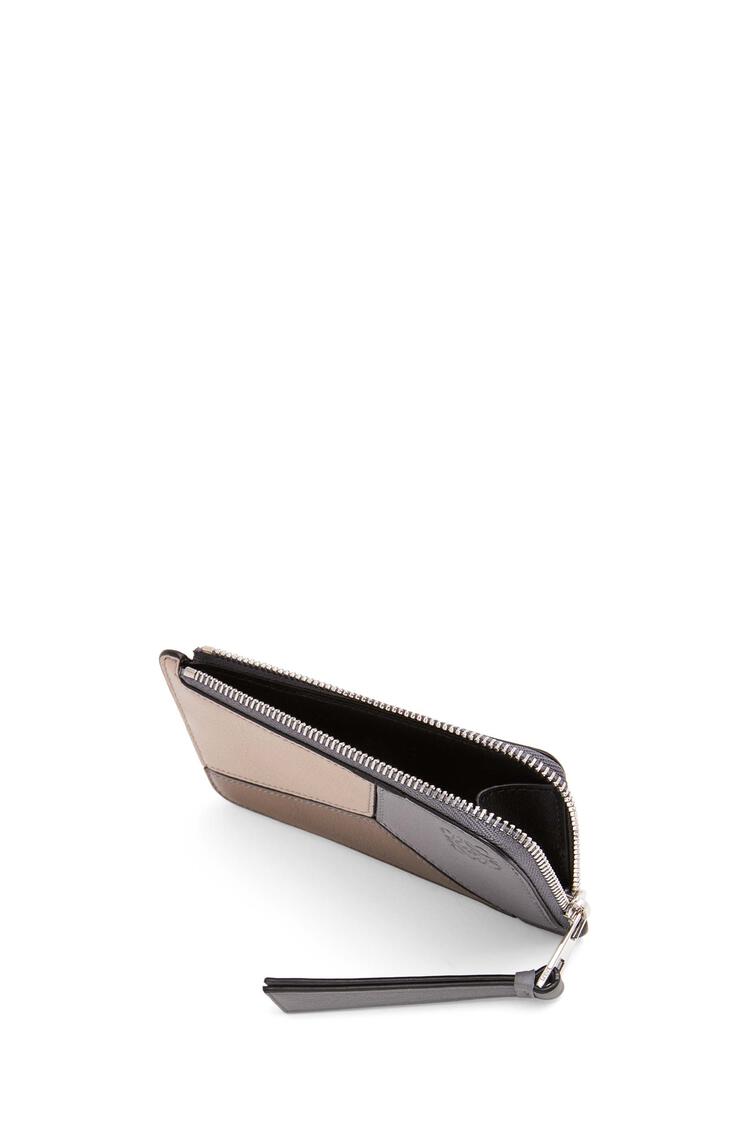 LOEWE Puzzle coin cardholder in classic calfskin Grey/Tundra