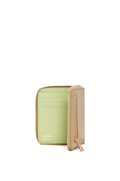 LOEWE Knot compact zip around wallet in shiny nappa calfskin Clay Green/Lime Green plp_rd