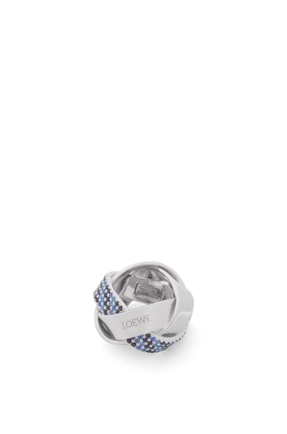 LOEWE Chunky Nest pavé ring in sterling silver and crystals Silver/Blue