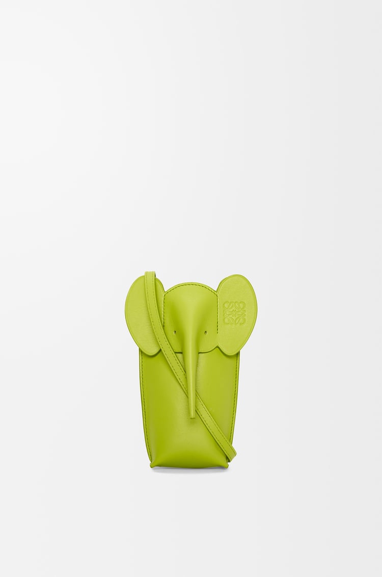 LOEWE Elephant pocket in classic calfskin Meadow Green