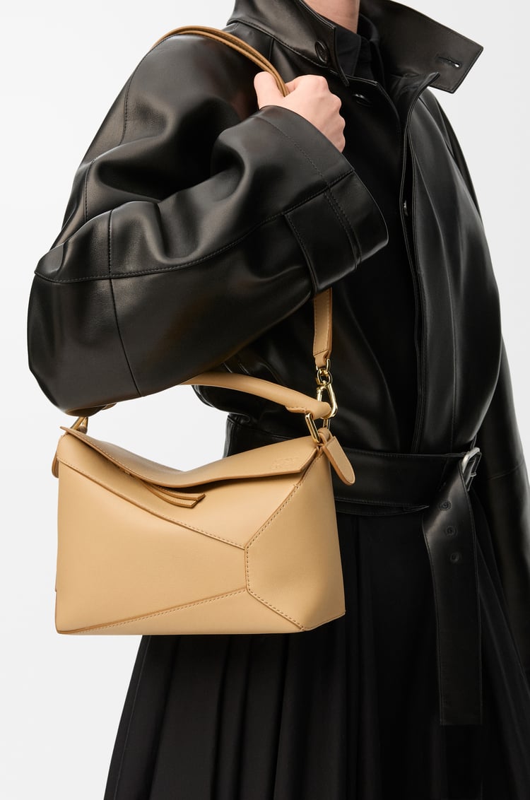 LOEWE Small Puzzle Edge bag in classic calfskin Silk Beige