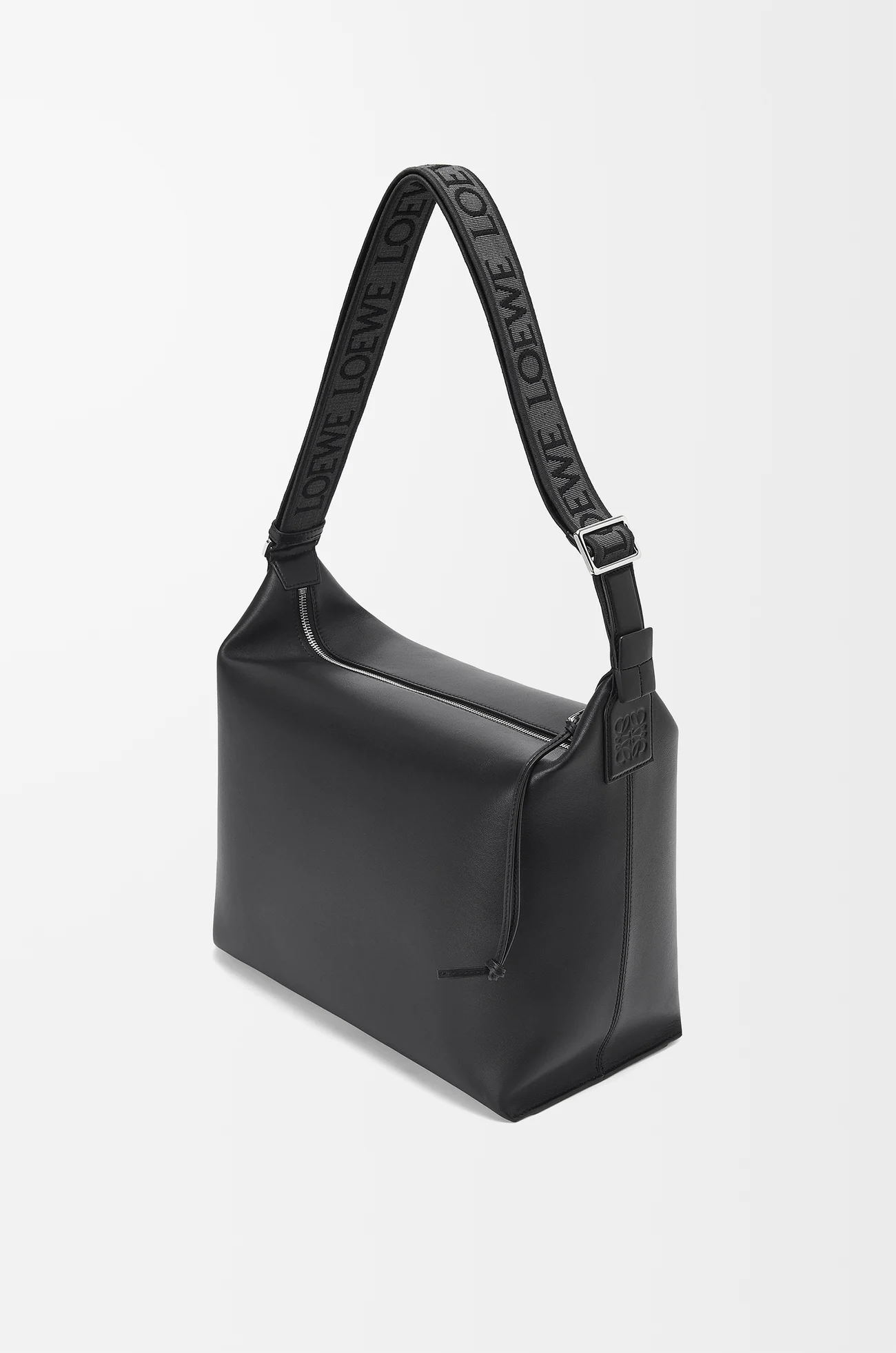 LOEWE Cubi crossbody bag in supple smooth calfskin and jacquard Black