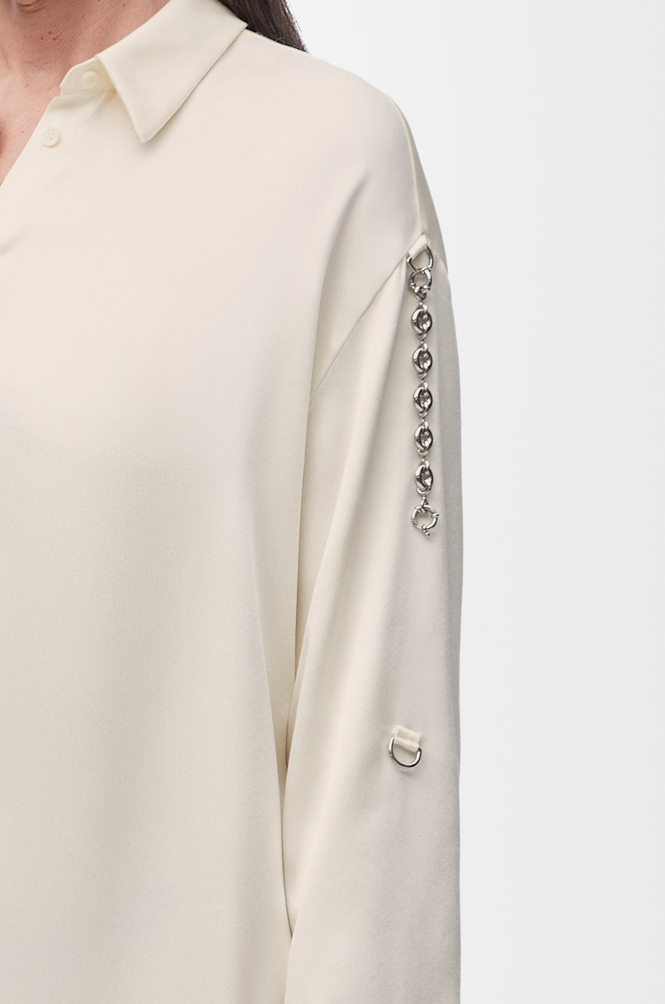LOEWE Chain shirt dress in silk Ivory plp_rd