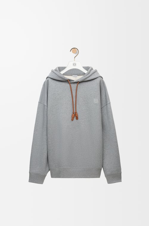 LOEWE Relaxed fit hoodie in cotton Grey Melange