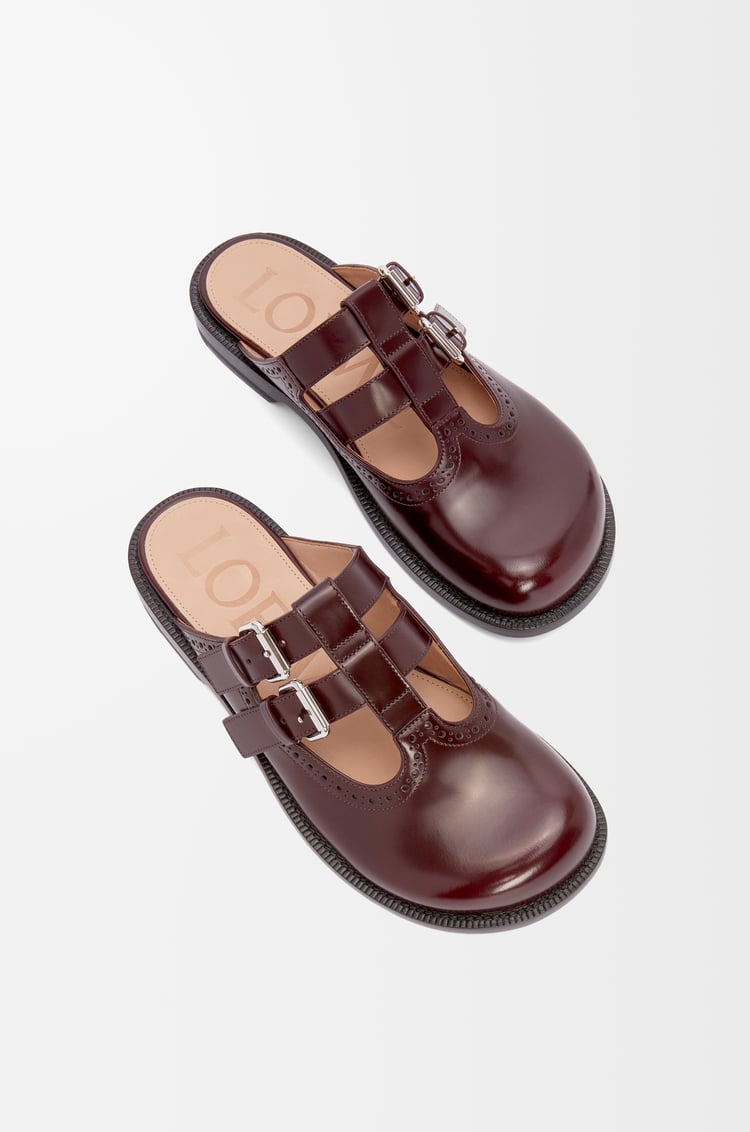 LOEWE Mule Mary Jane Campo en piel de ternera Burdeos