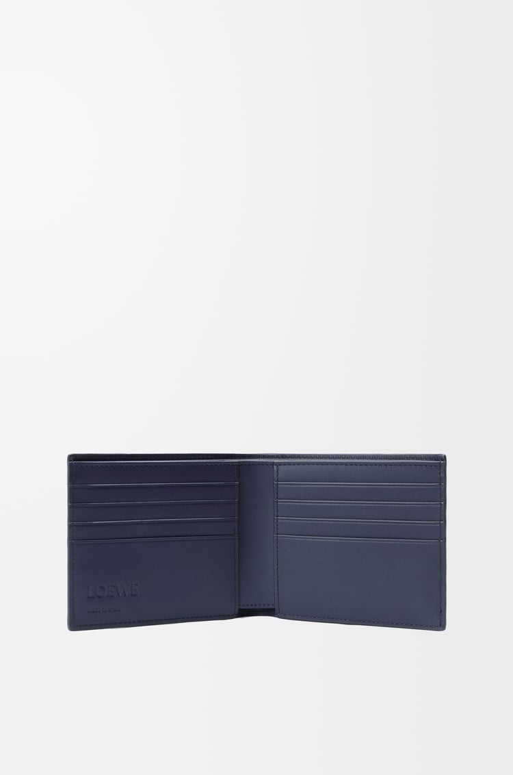 LOEWE 經典小牛皮 Puzzle 雙摺錢包 藍灰色/海軍藍