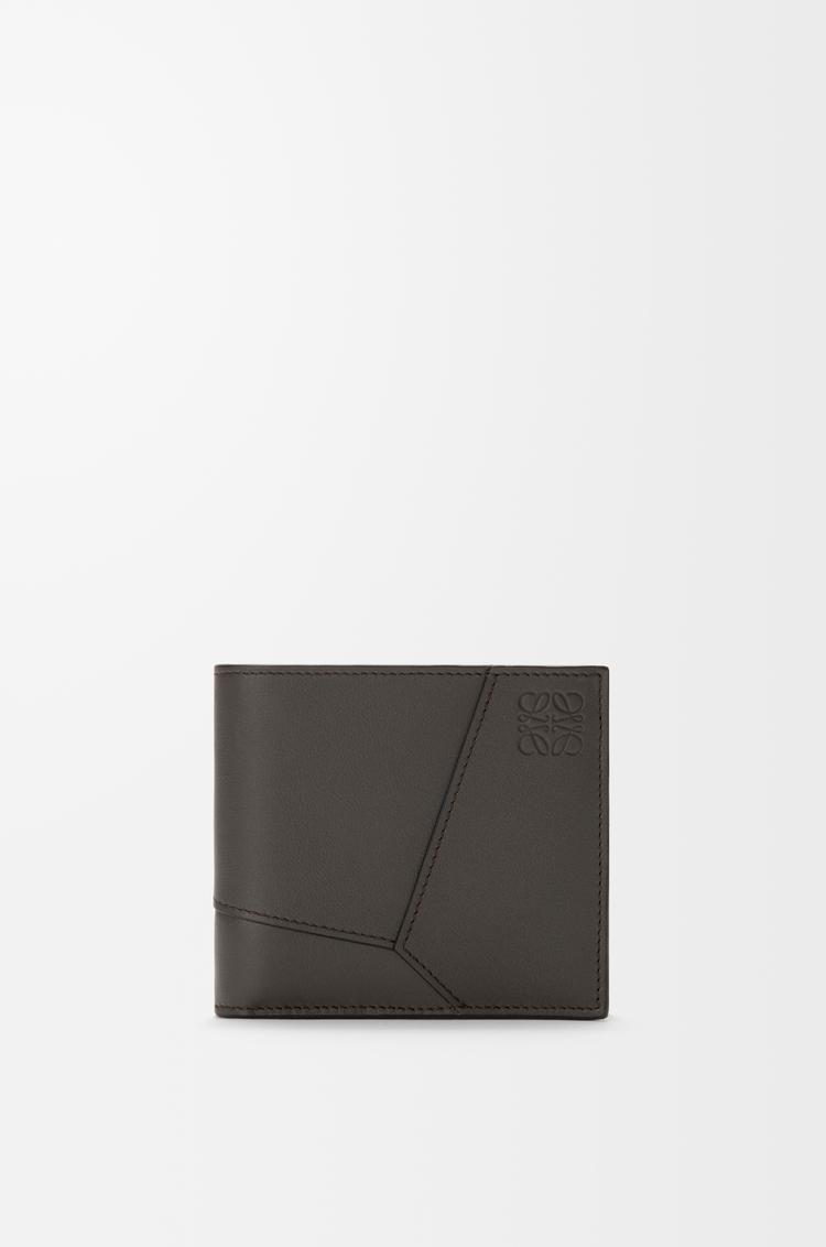 LOEWE 经典牛皮革 Puzzle 双折钱包 深灰色