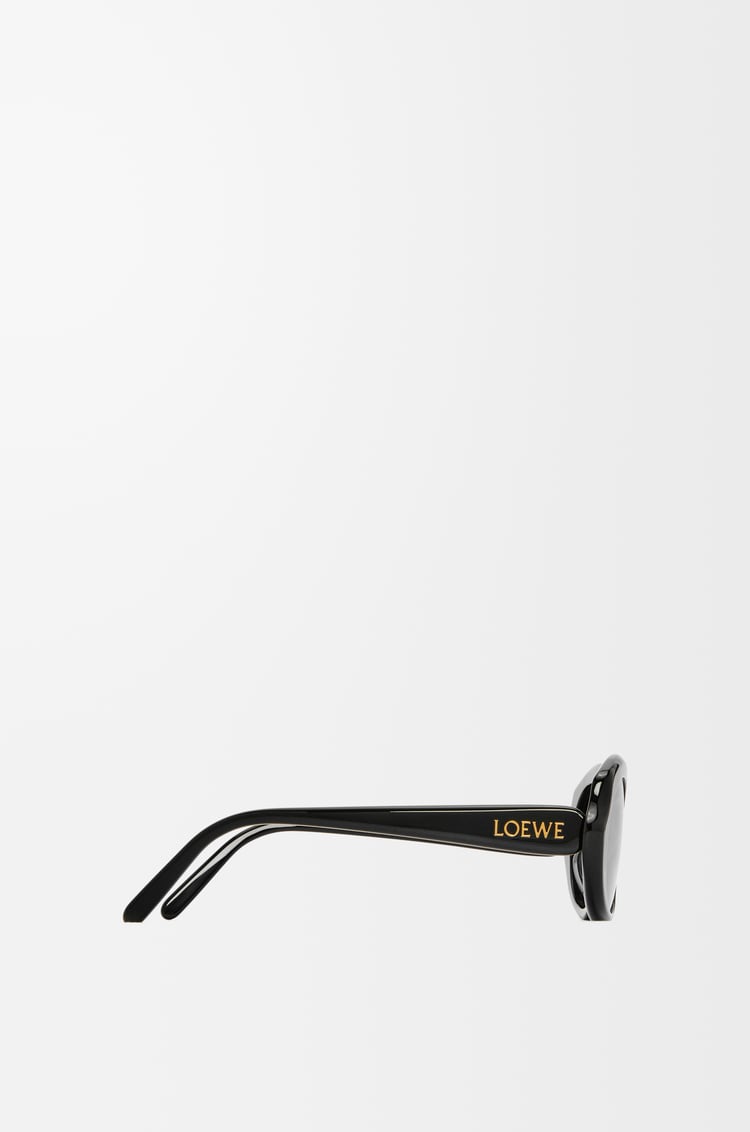 LOEWE 迷你 Slim Oval 太阳镜 黑色
