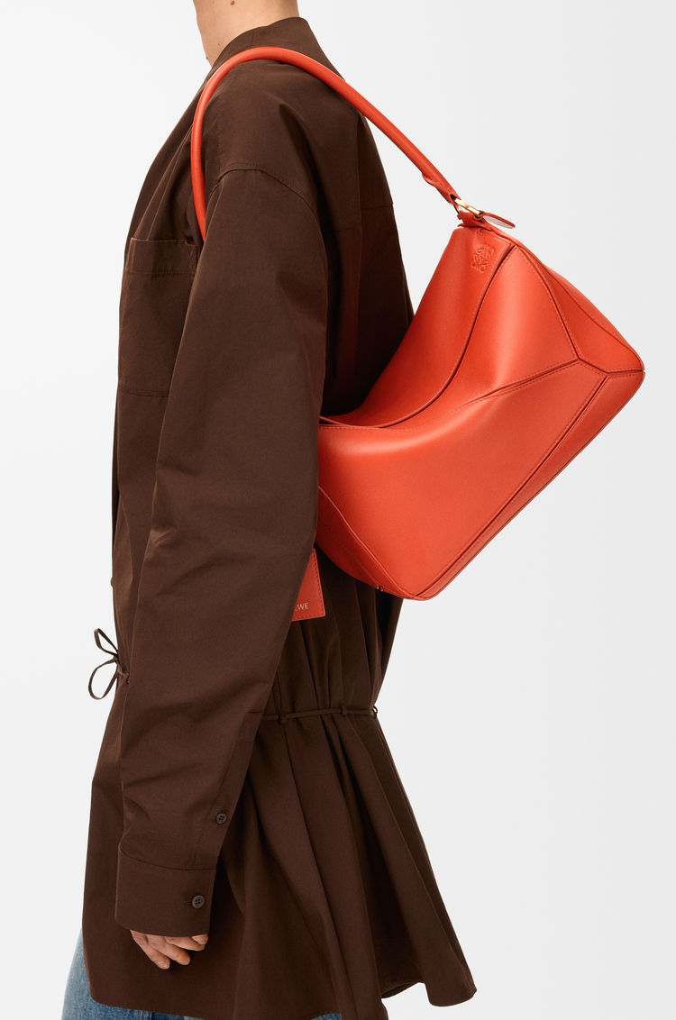 LOEWE Medium Puzzle Featherlight bag in nappa lambskin Deep Saffron