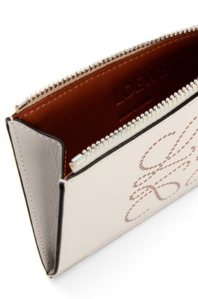 LOEWE Brand coin cardholder in classic calfskin Light Oat/Tan