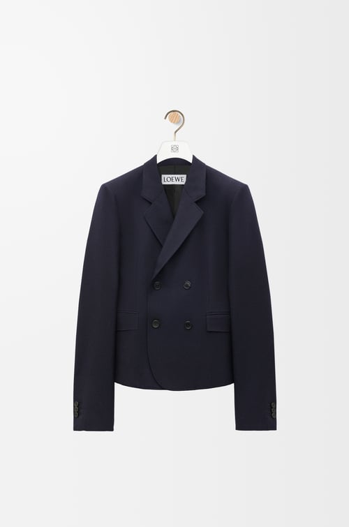 LOEWE Short jacket in wool Navy Melange