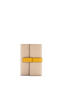 LOEWE Small vertical wallet in soft grained calfskin Paper Craft/Sunflower
