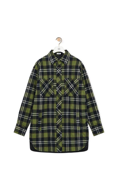 LOEWE Padded overshirt in cotton Khaki Green/Black plp_rd