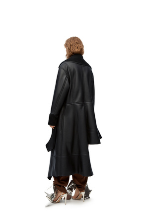 LOEWE Deconstructed coat in shearling Black